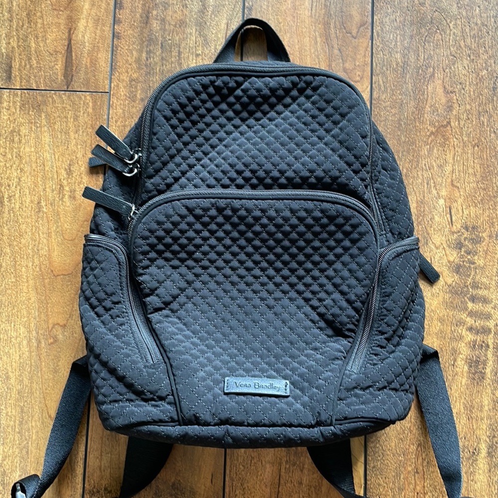 Vera Bradley Hadley Backpack (Black Microfiber)